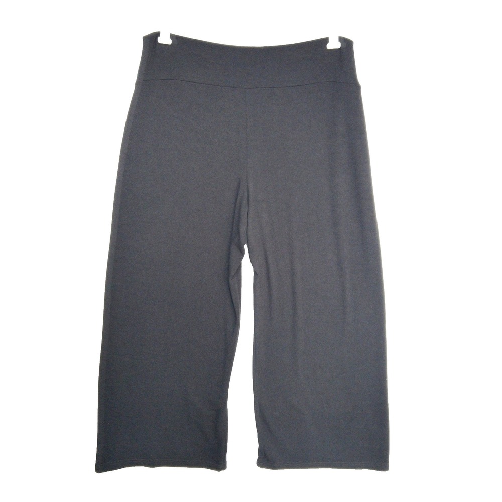 Soft Surroundings Wide Leg Palazzo Sweater Knit Lounge Pants Black Women L XL